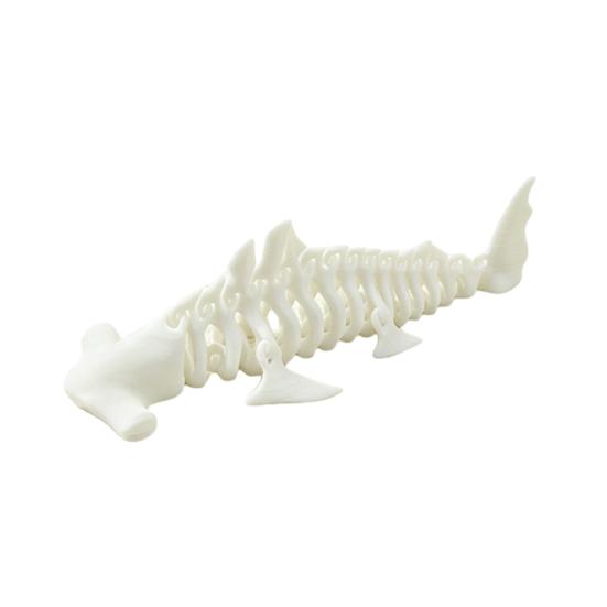 3D Printed Shark Figurine Flexible Fidget Animal Model Articulated Stress Relief Desk Toy for Adults Kids Office Executive Desk Decor теплый белый
