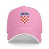 Individuelle Kroatien Wappen Baseballkappe Damen Unisex Atmungsaktiv Kroatische Flagge Papa Hut Outdoor