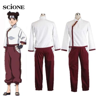 Disfraz de Cosplay de Tenten de Shippuden de dibujos animados de Anime Scione, conjunto completo de pantalones y parte superior para mujer