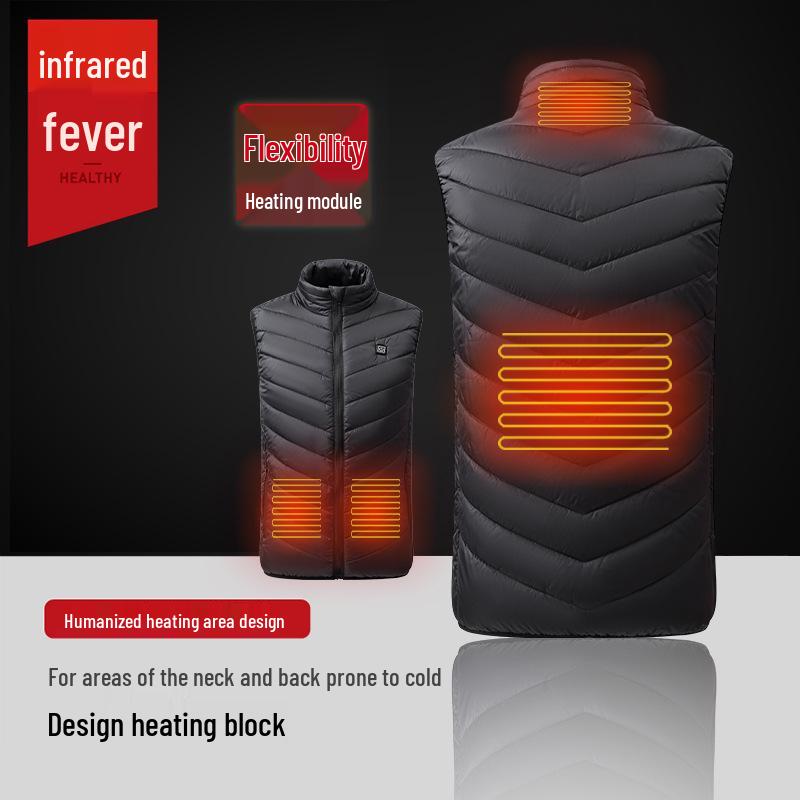 Four-Zone Temperature-Control Electric Heating Vest for Safe, Warmth