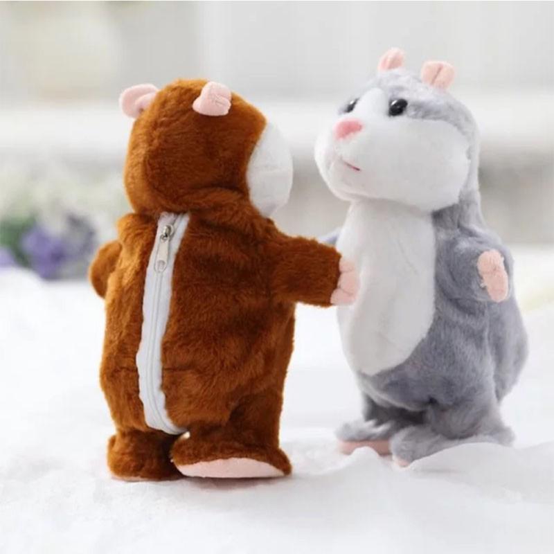 Lovely Talking Plush Hamster Toy, Can Change Voice, Record Sounds, Nod Head or Walk, Early Education