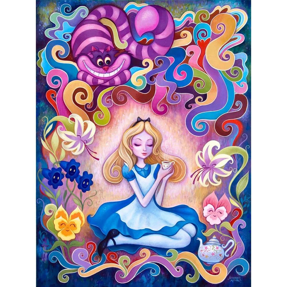 Alice In Wonderland 5D DIY Diamond Painting Mosaic Disney Cartoon Art Cross Stitch Embroidery Rhinestones Home Decor Kids Gift