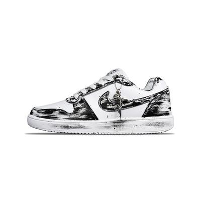 EBERNON Tower Rabbit, Shadow Slip Resistant Abrasion Resistant Low Top Skateboard Shoes Men's Black White AQ1775-100(TeamEight-)