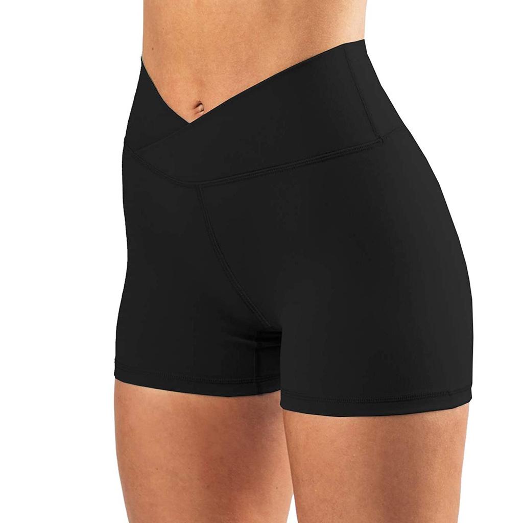 Women's High Waist Print Workout Yoga Shorts Hidden Pockets Athletic Shorts Legs