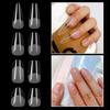 240/600Pcs Short Coffin Nail Tips Half Matte False Tips Full Cover Soft Gel Coffin Shaped Acrylic Nail Tips Clear
