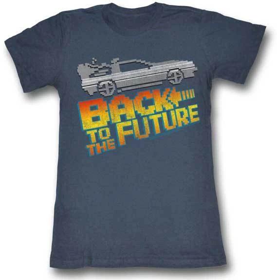 Back To The Future Movie 8 Bit Delorean Womans Fitted T Shirt 3XL