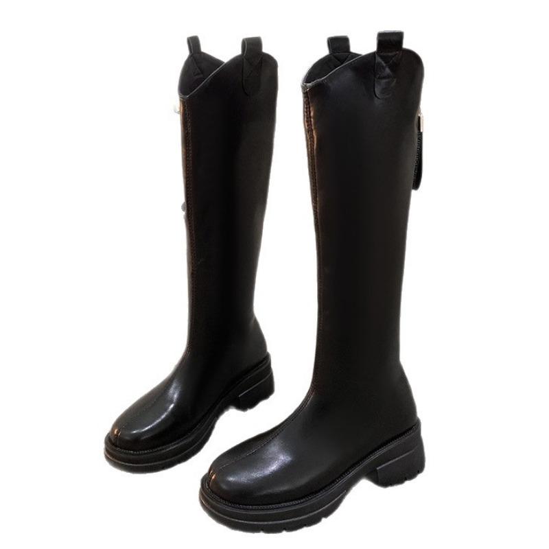 Women's New Autumn and Winter Thick-soled Retro Small Slim High Knight Boots Women