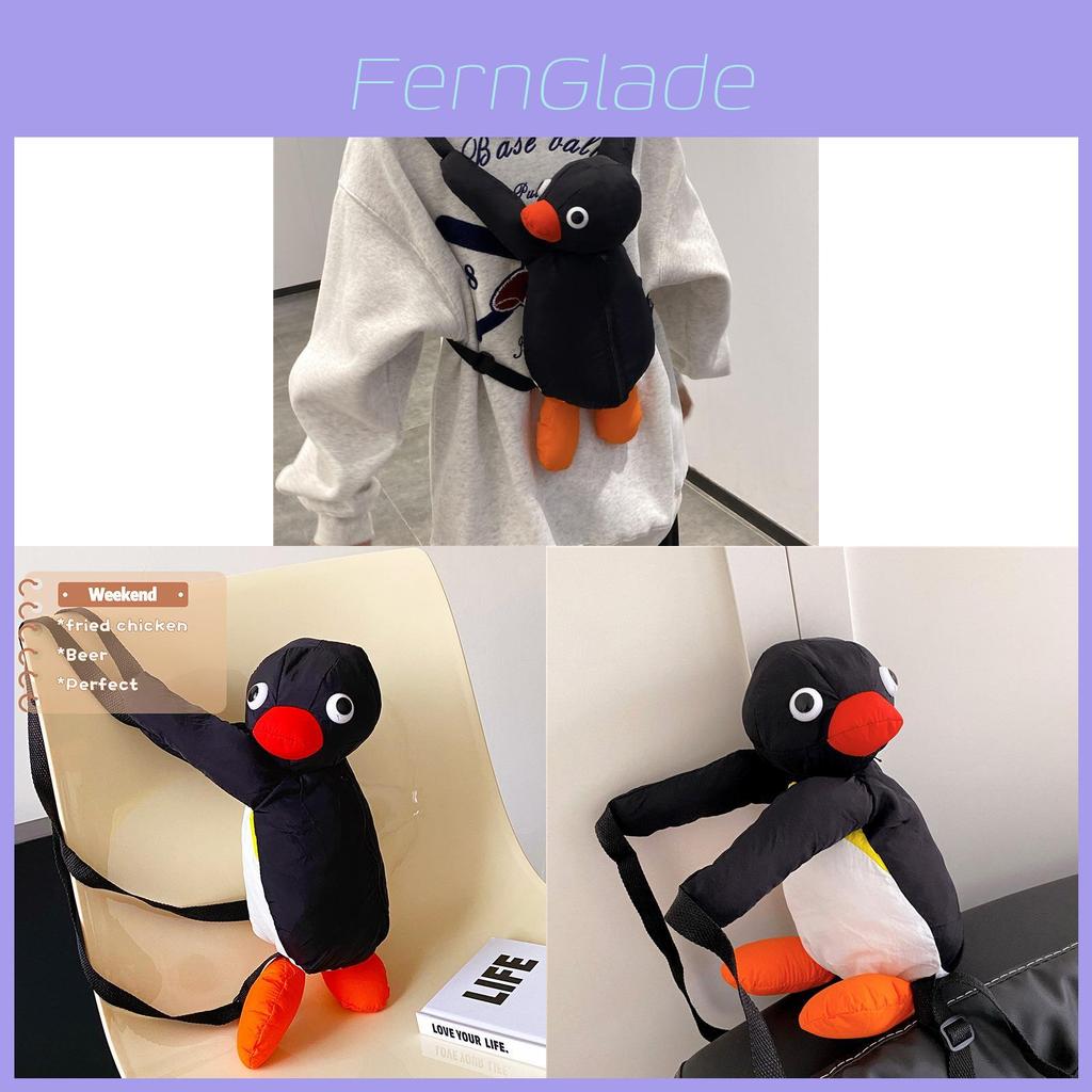 Penguin Cartoon Kids Backpack With Breathable Nylon And Animal Pattern For Preschool Children