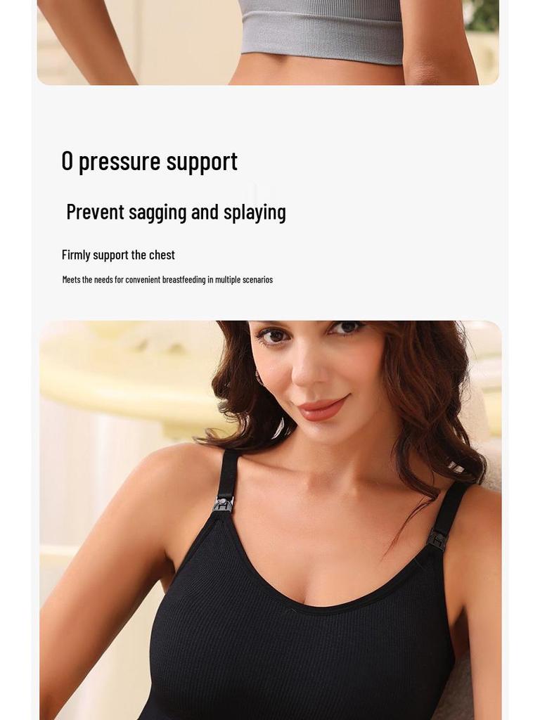 Nursing Wireless Ribbed Seamless Maternity Bra And Beautiful Back Vest