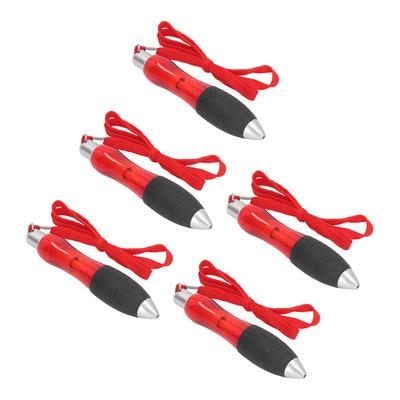 5pcs Big Fat Pens Red Body Retractable Big Fat Ballpoint Pens with Hanging Rope for Writing