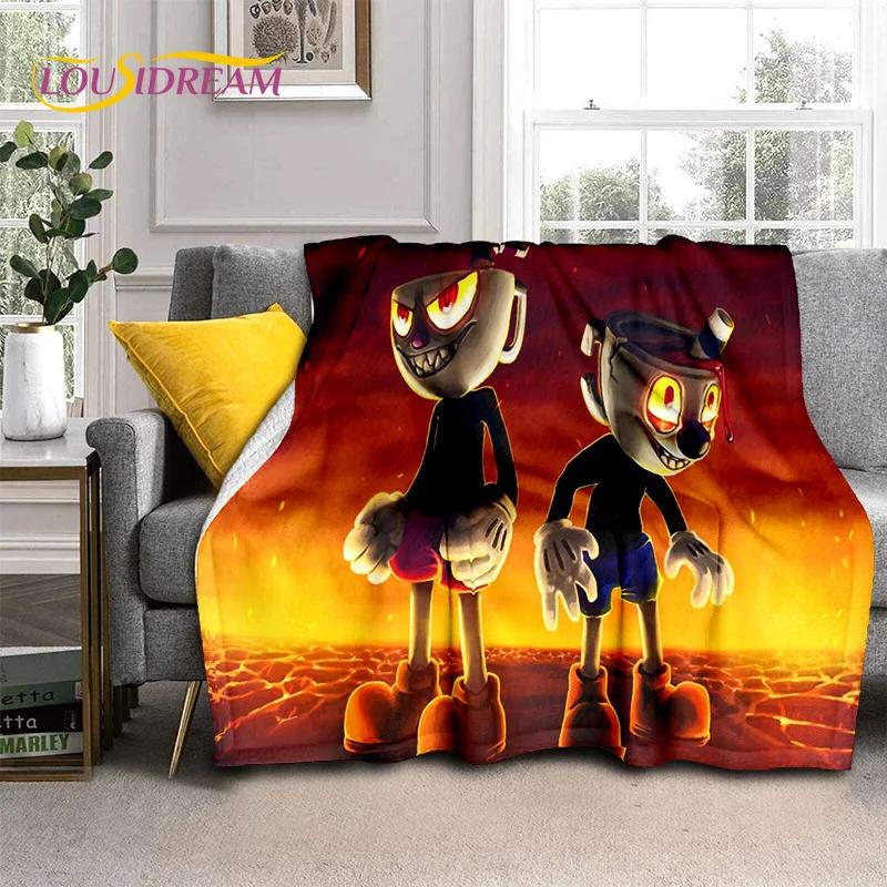 Cuphead Mugman 3D Game Gamer HD Blanket,Soft Throw Blanket for Home Bedroom Bed Sofa Picnic Travel Office Cover Blanket Kid Rest