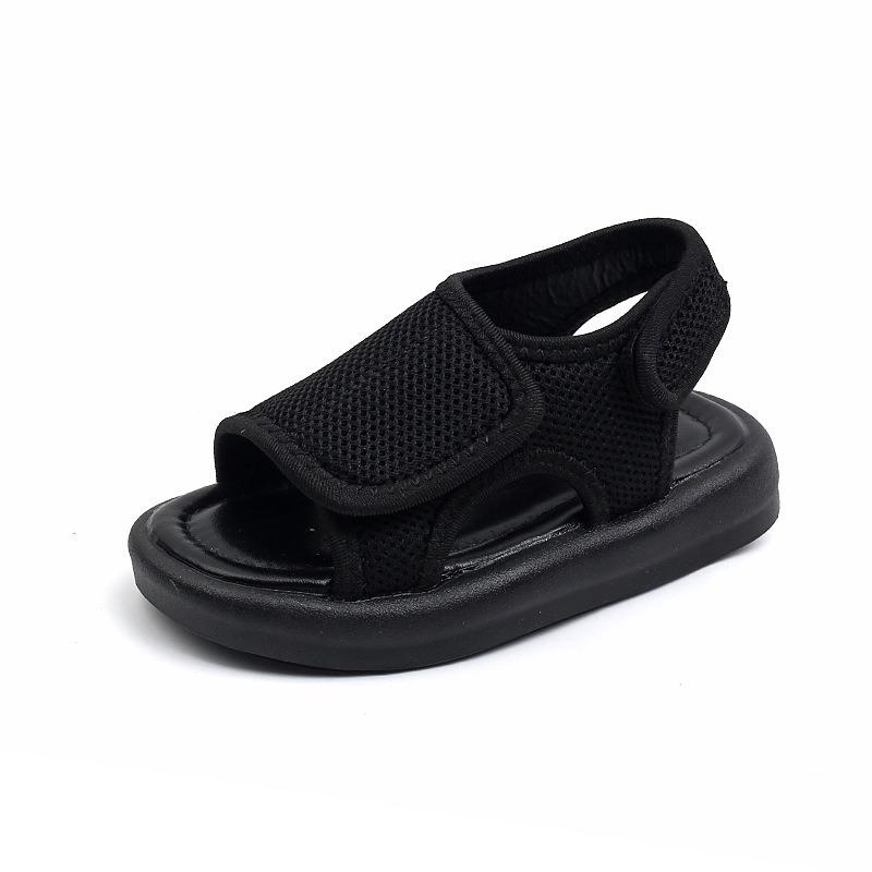 Kids' Solid Soft-Sole Beach Sandals – Summer Mesh Sandals for Boys and Girls, Solid Color Comfort Casual Footwear
