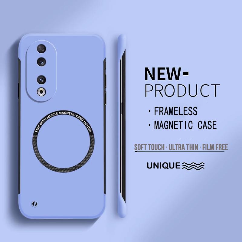 

Ультратонкий жесткий магнитный чехол для телефона Magsafe Huawei Honor 100 90 80 70 60 50 Pro SE X9A, матовый цвет, сплошной чехол for Honor 90 светло-фиолетовый