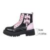 Women's Pink Heart Martin Boots: Korean Style, Thick Sole, British-Inspired, Versatile Lace-up Short Boots