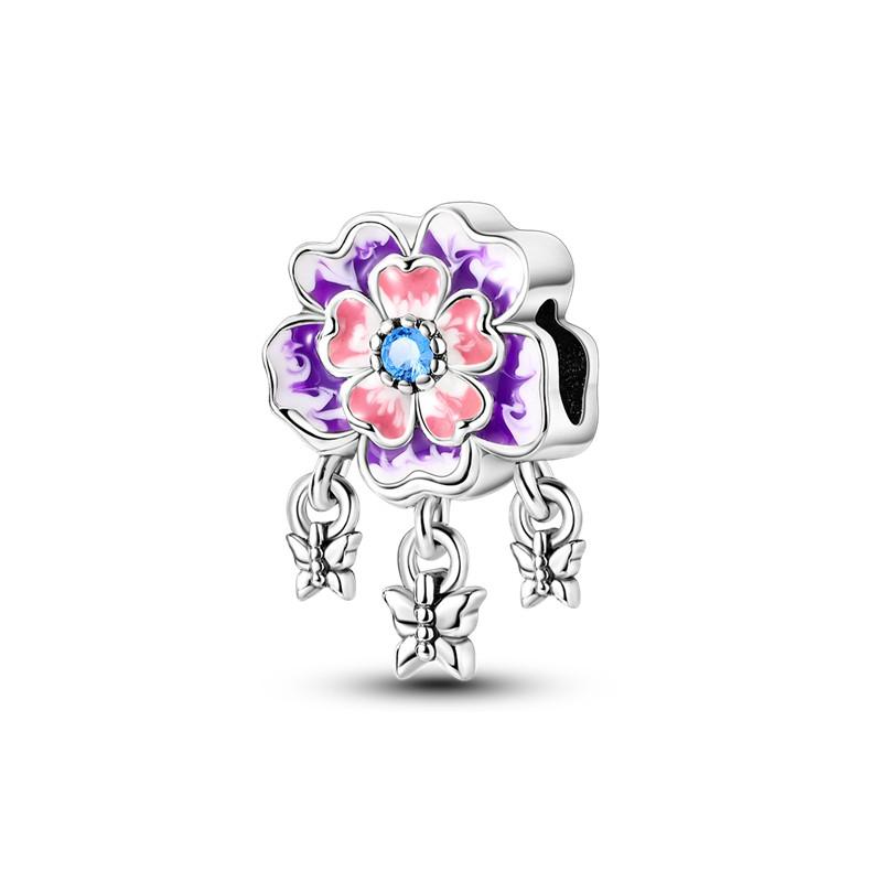 Copper Cat Charms Beads Moon Flower Love Heart Pendant Fit Original Pandora Bracelet Diy Women Jewelry Marking