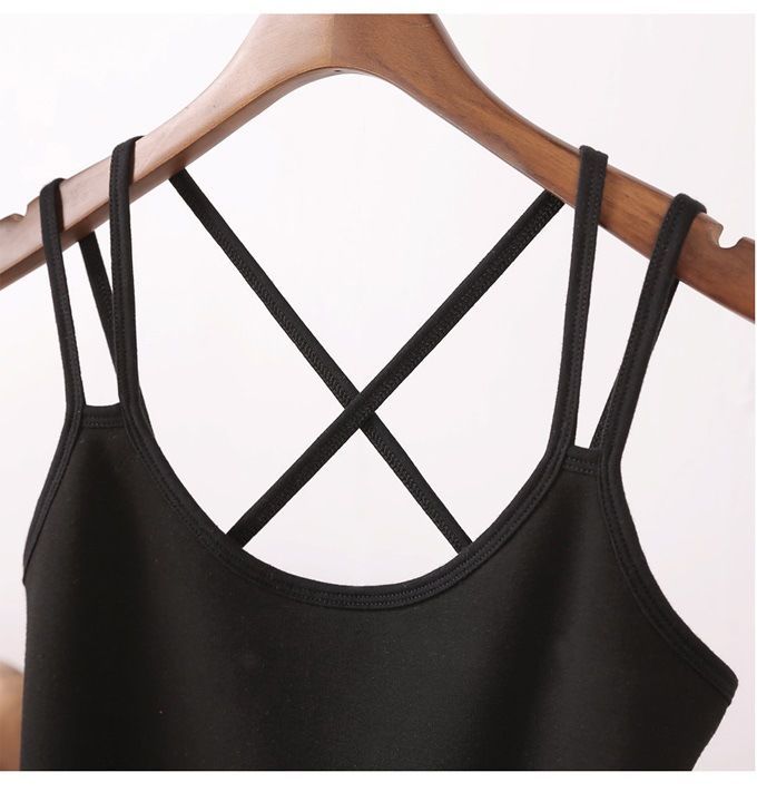 Canottiera da Donna con Incrocio sulla Schiena, Scollo a U, Vestibilità Aderente, Senza Maniche, Canotta