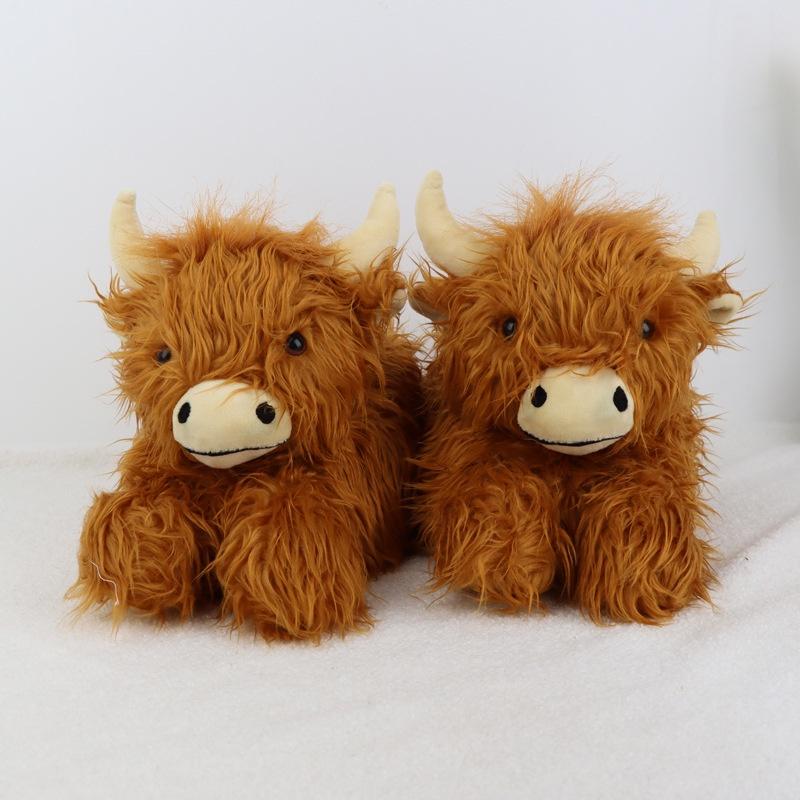Highland Cow Plush Slipper Warm Indoor Home Xmas Gift