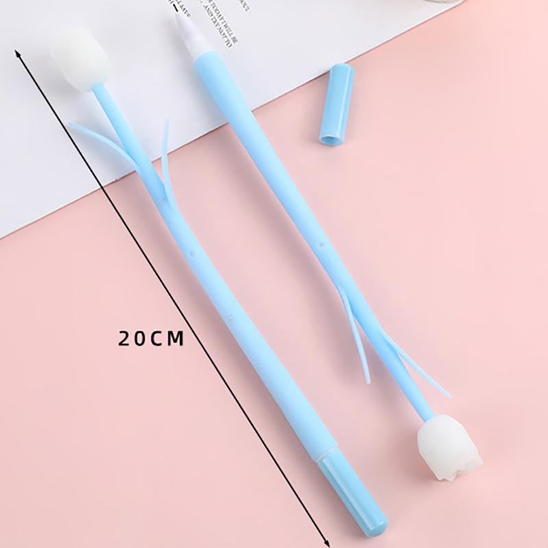 1Pcs/Lote Bolígrafos de Gel de Flores Decoloradas Rosa Tulipán 0.5Mm Tinta de Gel Negra Escritura Bolígrafo Neutro Papelería para Estudiantes Regalo de San Valentín