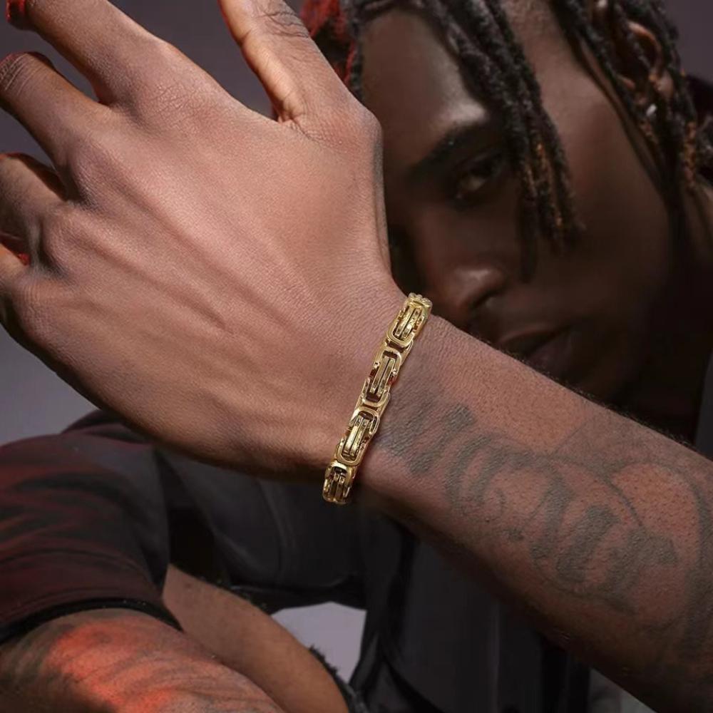 5mm 316L Stainless Steel Wide Hip Hop Bracelet Unisex Hand Chain Link Wristband Vintage Jewelry Gift for Boys And Girls
