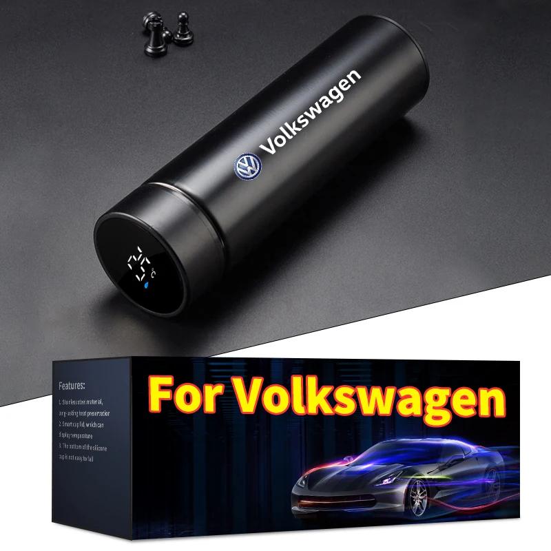 For Volkswagen Car Smart Thermos Mug Insulation Cup Led Digital Temperature Display For Volkswagen GTI Golf 7 Caddy Passat B5 B8