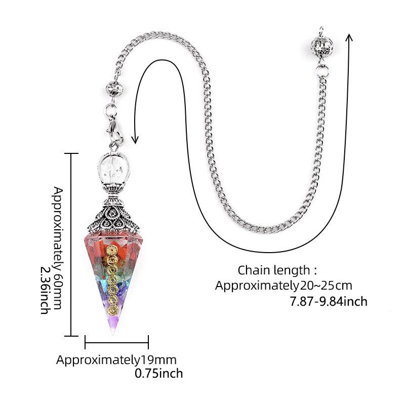 1pc 7color Hexagon Point Pendant Pendulum for Dowsing Balancing Resin Crystal Stone Pendulums Necklace Jewelry Gifts