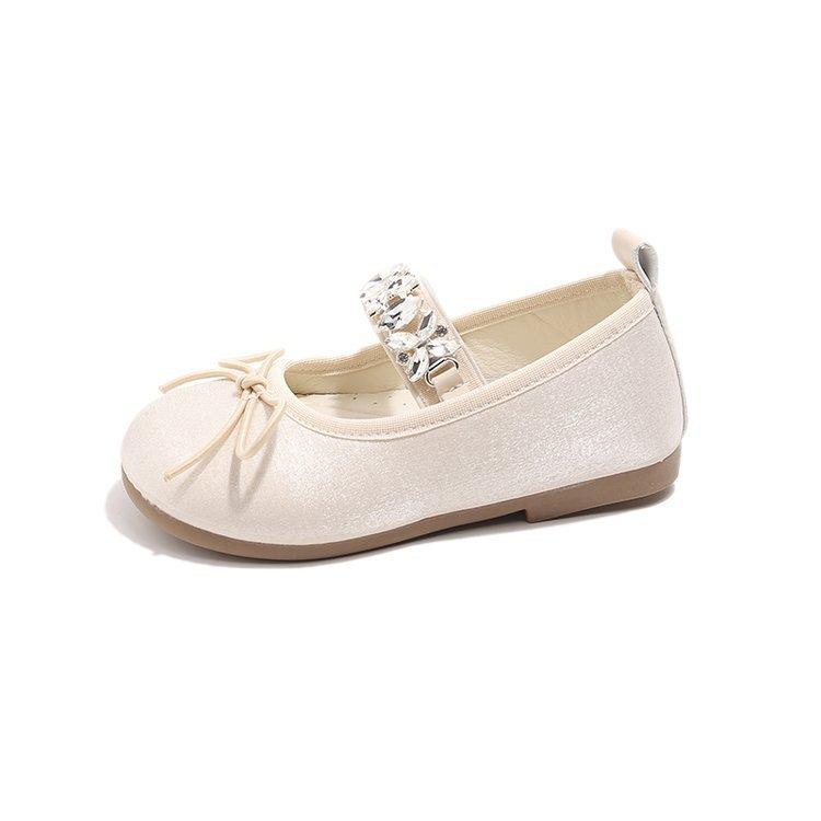 

Туфли для танцев для девочек весна и лето 2025 новые блестящие туфли принцессы с крупными стразами детские милые туфли с бантом 34