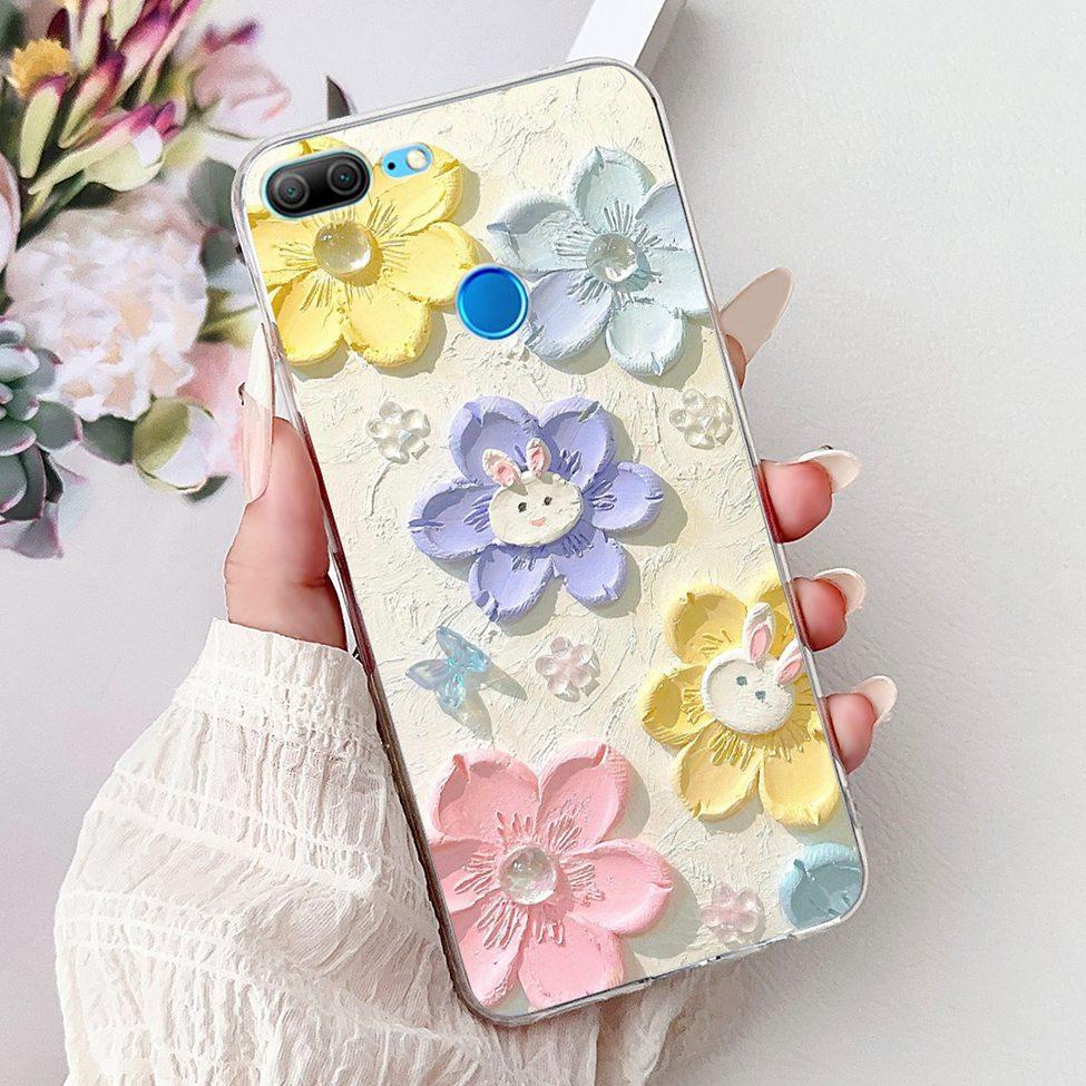Clear For Honor 9 Lite Case Cute Cat Luxury Fashion Flowers Cool Boys Soft Bumper Cover For Honor 9Lite LLD-L21 Phone Case 5.65"