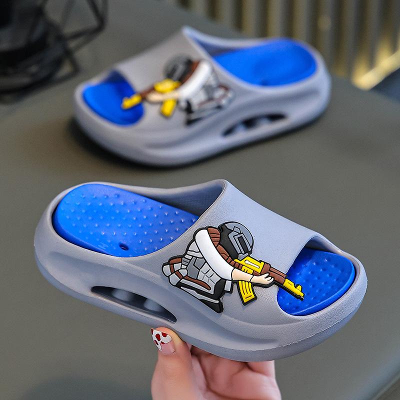 Eat Chicken EVA Children s summer indoor home slippers for boys, large children s and teenagers slippers, boys sandals 24-25(170) серый