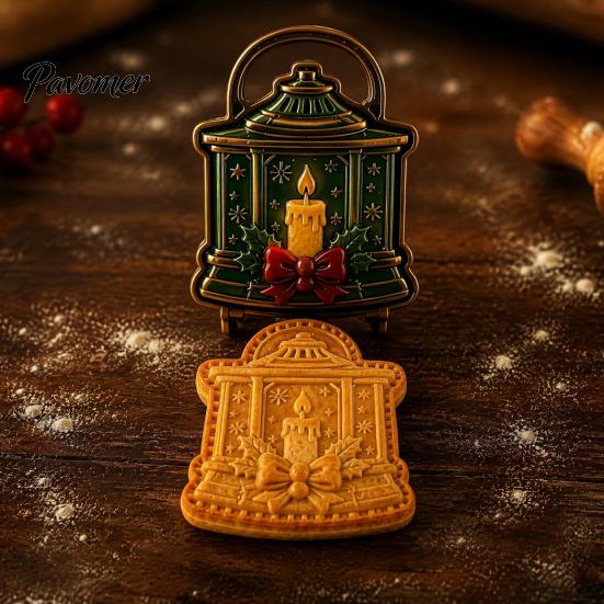 Kitchen Gifts for Bakers Christmas Mini Pie Mold, 3D Relief Embossed Hand Baking Gadgets Reusable DIY Dough Press Mold Holiday Party Molds