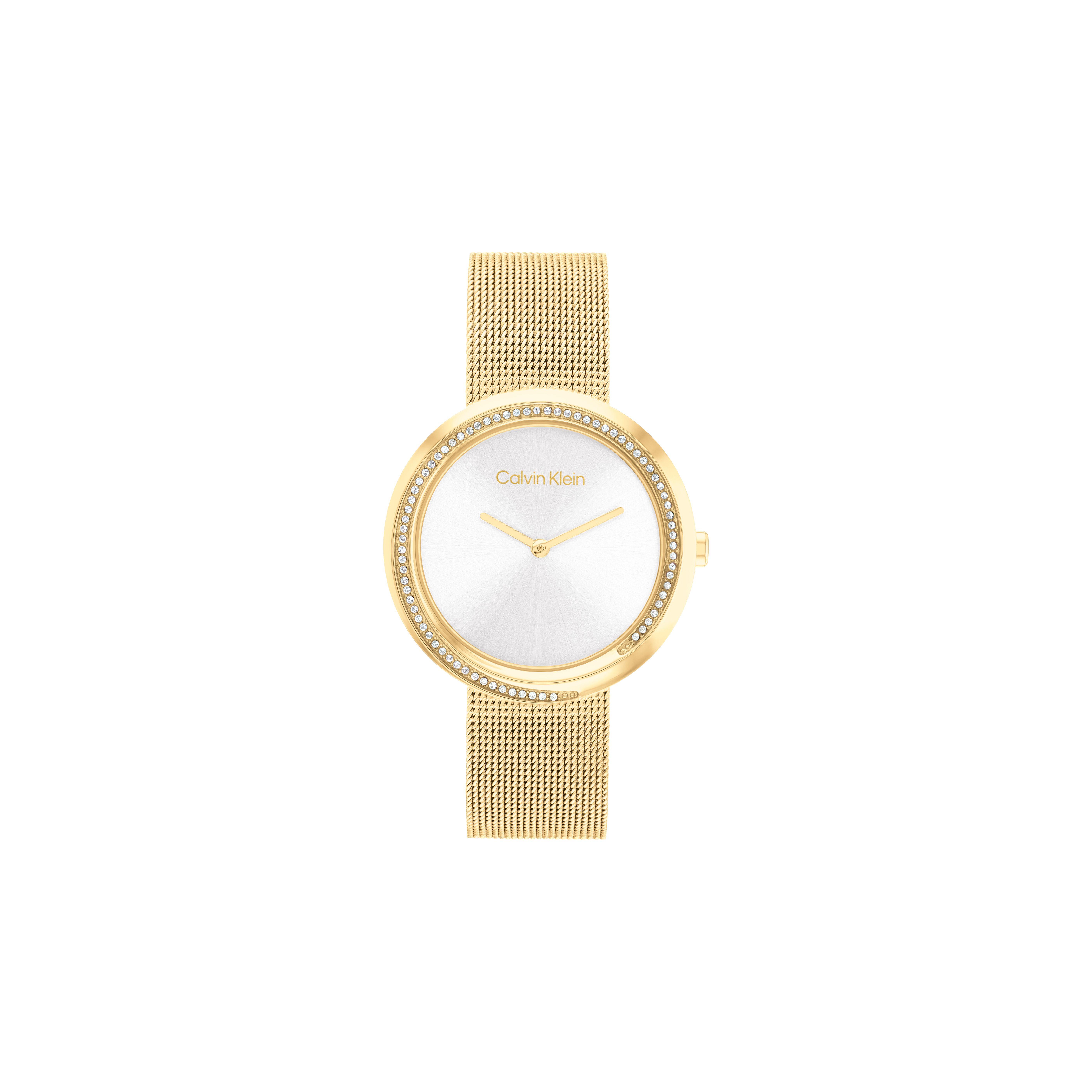 

Calvin Klein Fashion Series Watch Quartz Movement Stainless Steel Strap 34Mm White Dial Women watches Silver 25200150-CK White Dial