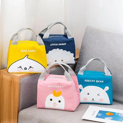 1Pc Fashion Waterproof Portable Thermal Cooler Insulated Lunch Box Cute Animal Pattern Picnic Food Storage Bag Fashionable Pouch