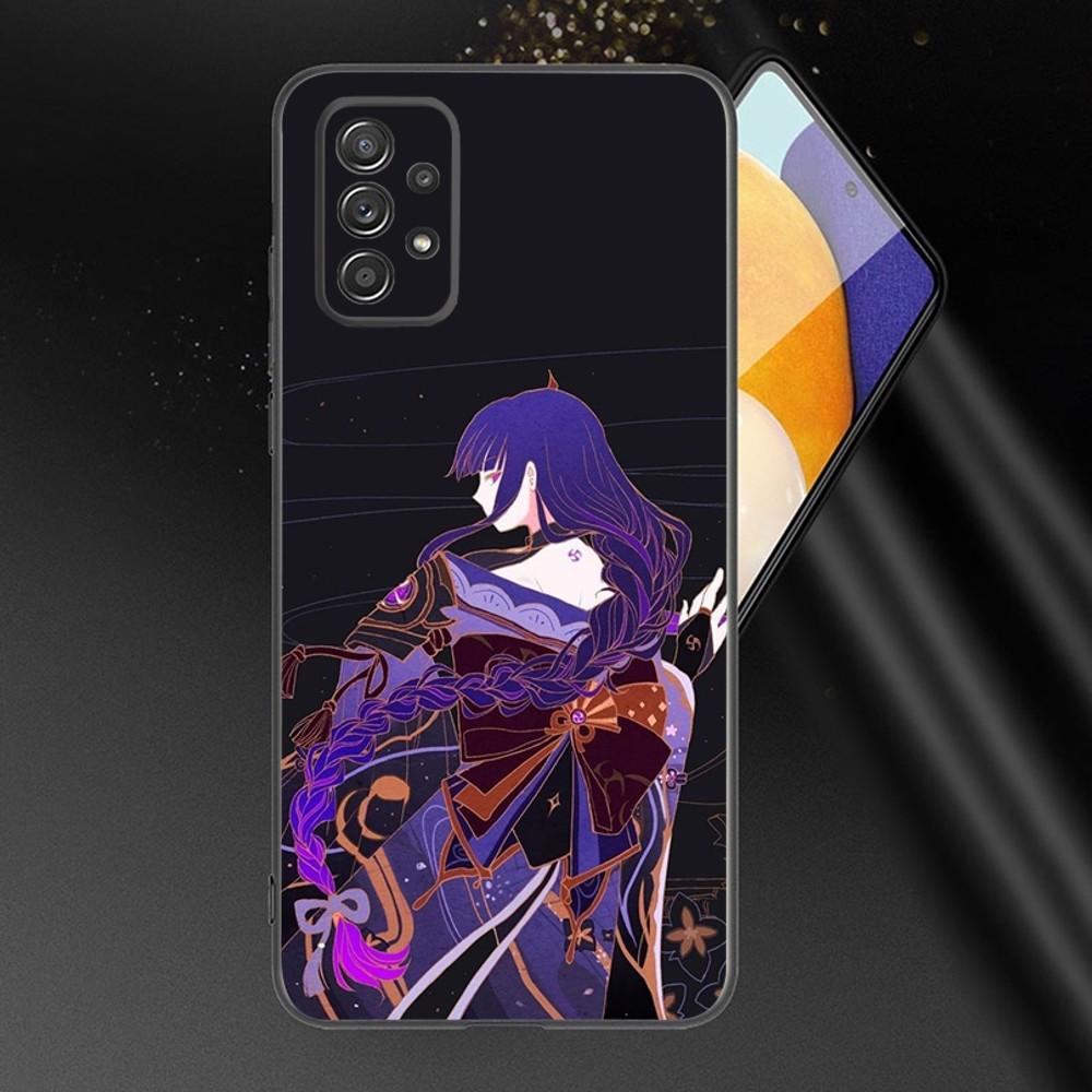 G-Genshin Impact Raiden Shogun Phone Case For Samsung Galaxy A13,A21s,A22,A31,A32,A52,A53,A71,A80,A91 Soft Black Phone Cover