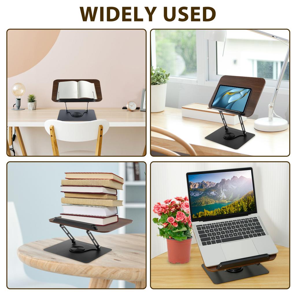 NEW Foldable Reading Stand Books Stand with 360° Rotating Base Cookbook Holder Organizer Bookend For Music Score Tablets Laptops