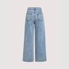 Women's High Waist Straight Leg Jeans Loose Fit Rhinestone Embellished Denim Pants Elegant Spring Wash Wide Leg Trousers