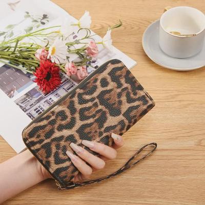 2024 Leopard Print Retro Long Wrist Wallet - Fashionable All-Match Small Bag for Women