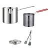 Portable Oil Fryer Deep Pot with Removable Frying Basket, Durable Stainless Steel Compact Filter Kitchen Saving Pot, No Spill for French Fries