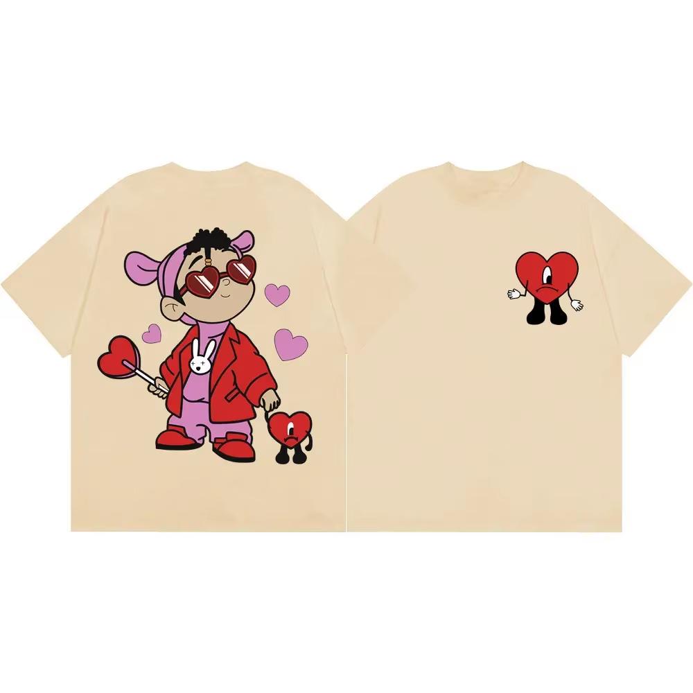 Bad Bunny Pattern High Quality Fashion Short Sleeve T Shirt Unisexs Unisexs Summer Casual Pure Unisex And Unisex TShirt