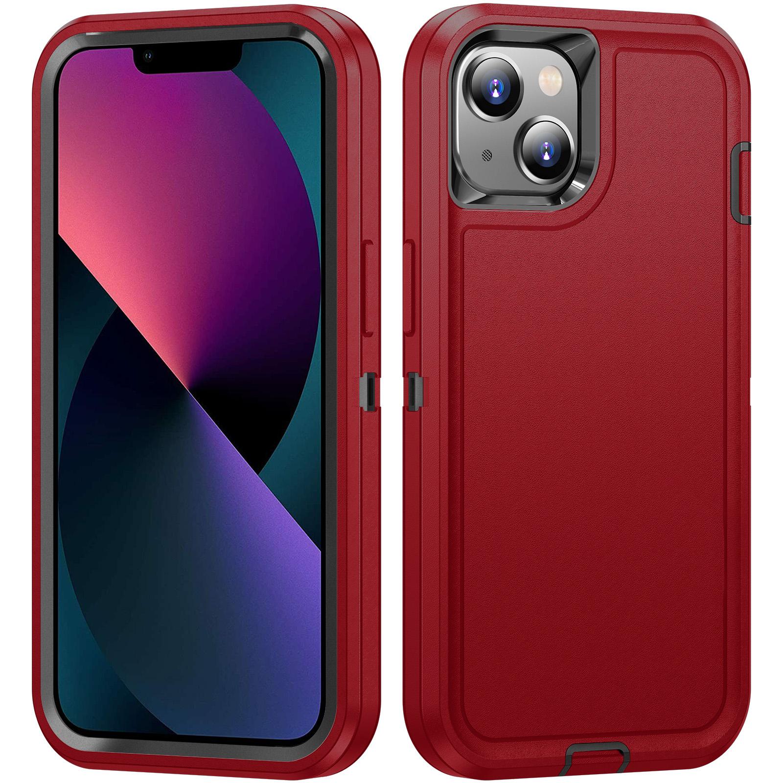 

Для iPhone 13/14 Чехол для телефона TPU+PC Противоударная Защитная Крышка с Внутренней ЕВА Бумагой Red/Black