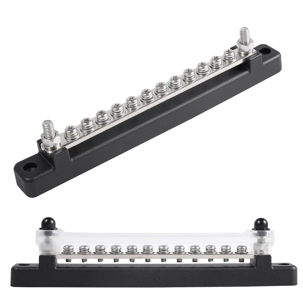 12 Klemmen 130A 150A Verdeelblok & Deksel voor Auto Boot Marine Stroomverdeling Klemmenblok M4 12 Schroeven + M6 2