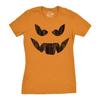 Evil Jack-O-Lantern Pumpkin Face Women's Fall Shirt
