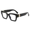 Stylish Anti-Blue Light Square Frame Reading Glasses - Color Block Trend, Versatile and Fashionable Design