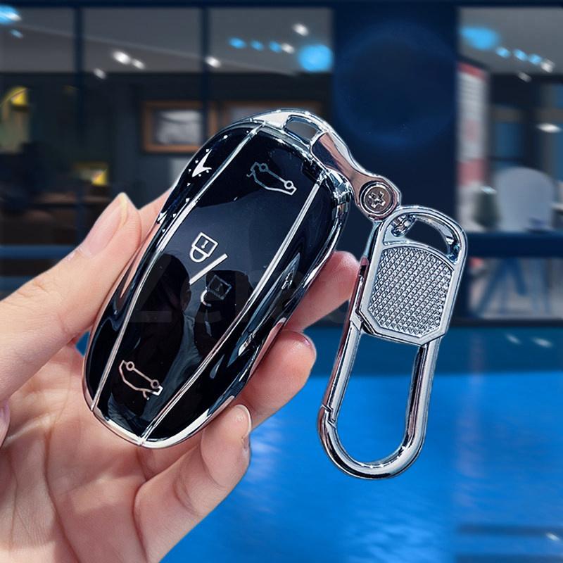 Silberne Kante TPU Auto Keyless Schale Fob Für Tesla Model 3 Y X Model S Schutz Hülle für Auto Fernbedienung Schlüssel Zubehör