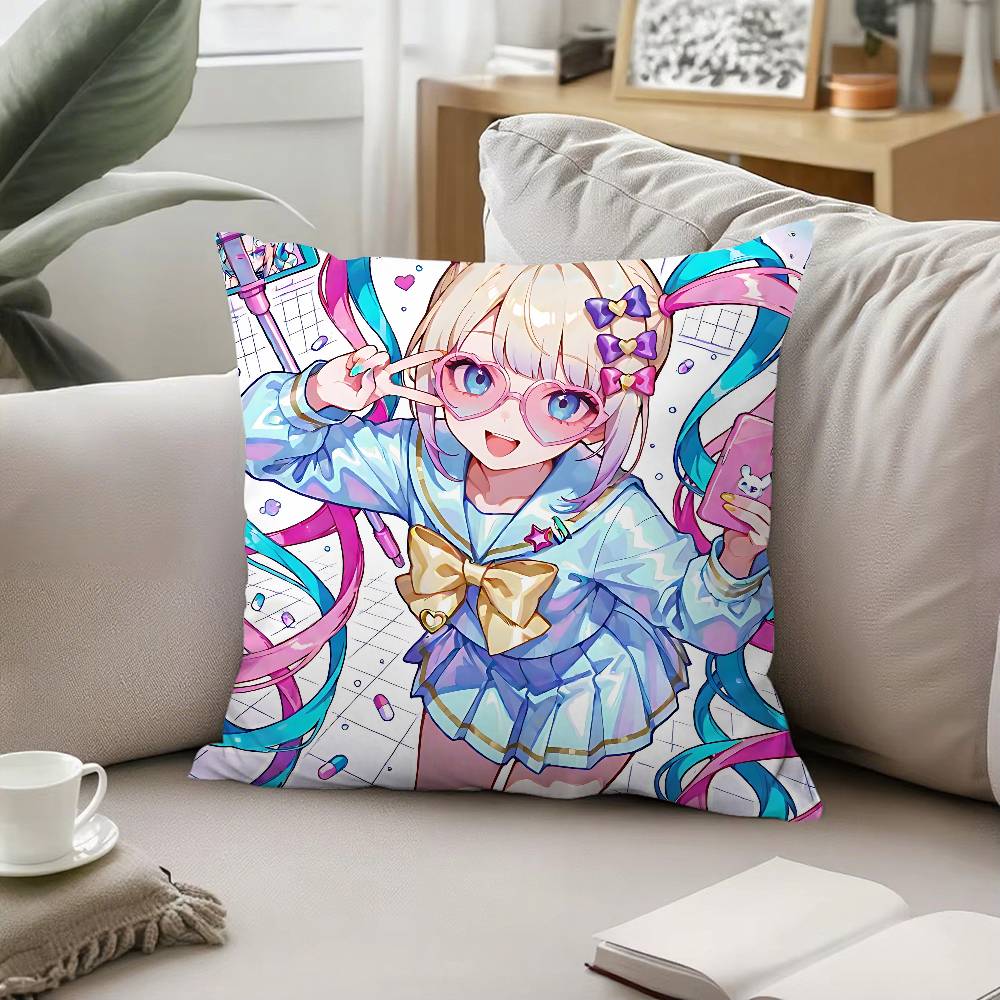 H-Needy Streamer OverloadS Pillow Case Cushion Cover Soft Cute Throw Pillow Case For Car Sofa Pillowcase Polyester With Zipper