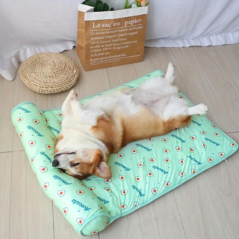 Pet Cooling Mat Comfortable Sleeping Pad for Cats and Dogs Breathable Soft Surface with Pillow for Indoor and Outdoor Use