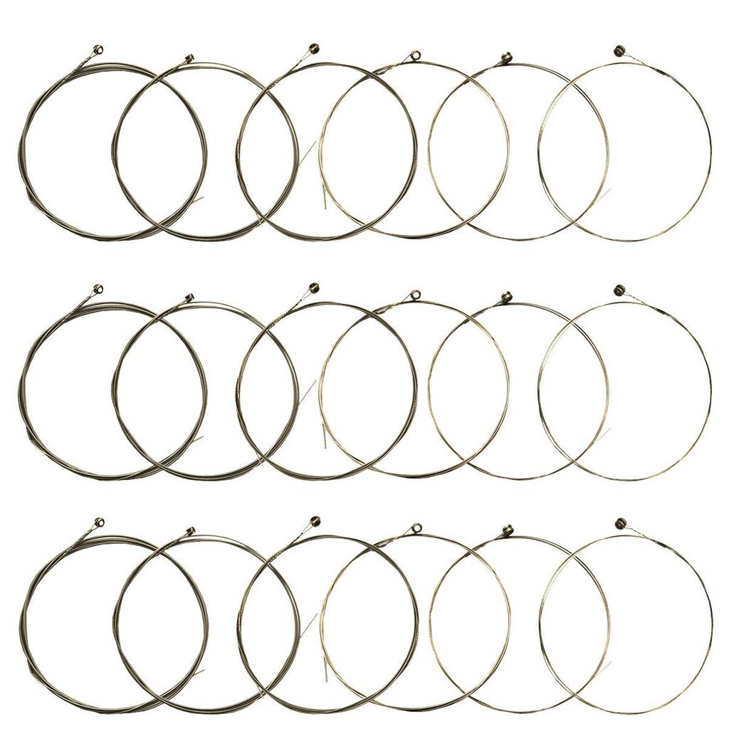 3 Full Sets of Electric Guitar Includes with Stainless Steel Core Nickel Alloy Scratch Plated Bead Heads Strings, E-1, B-2, G-3, D-4, A-5, E-6,