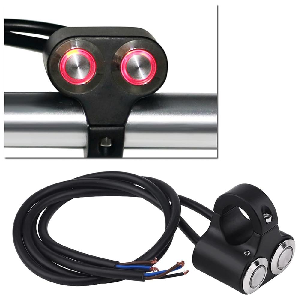 7/8inch 22mm Motorcycle Switch Handlebar, Motorbike Handlebar On/Off Grip Switches Brake Fog Headlight Handle Self-Return/Manual-Return Switch(B: