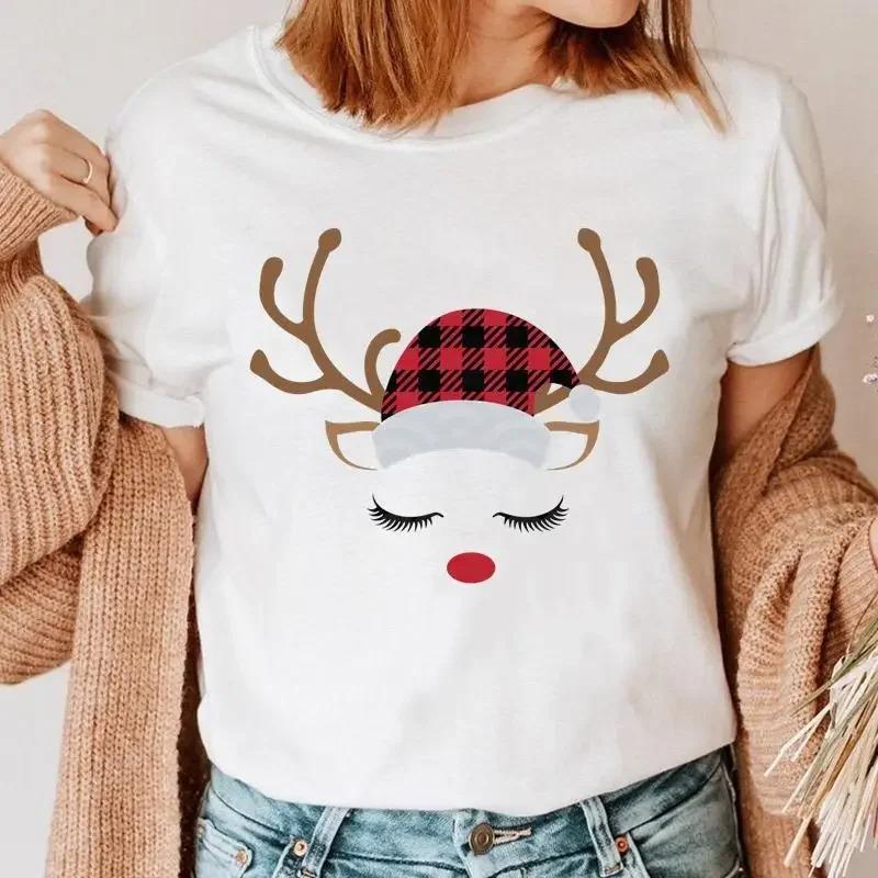 1PC Christmas Snowman Tshirt New Year Christmas Tree Tshirt 2025 Printed Tshirt Womens Shirt Clothing Tshirt