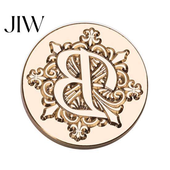 Sello de Cera para Invitación de Boda, Cabeza de Sello con Inicial del Alfabeto Iris A-Z, Cabeza Selladora de Latón Grabado para Envoltura de Regalos, Sellado de Invitaciones, Sobres, Diario