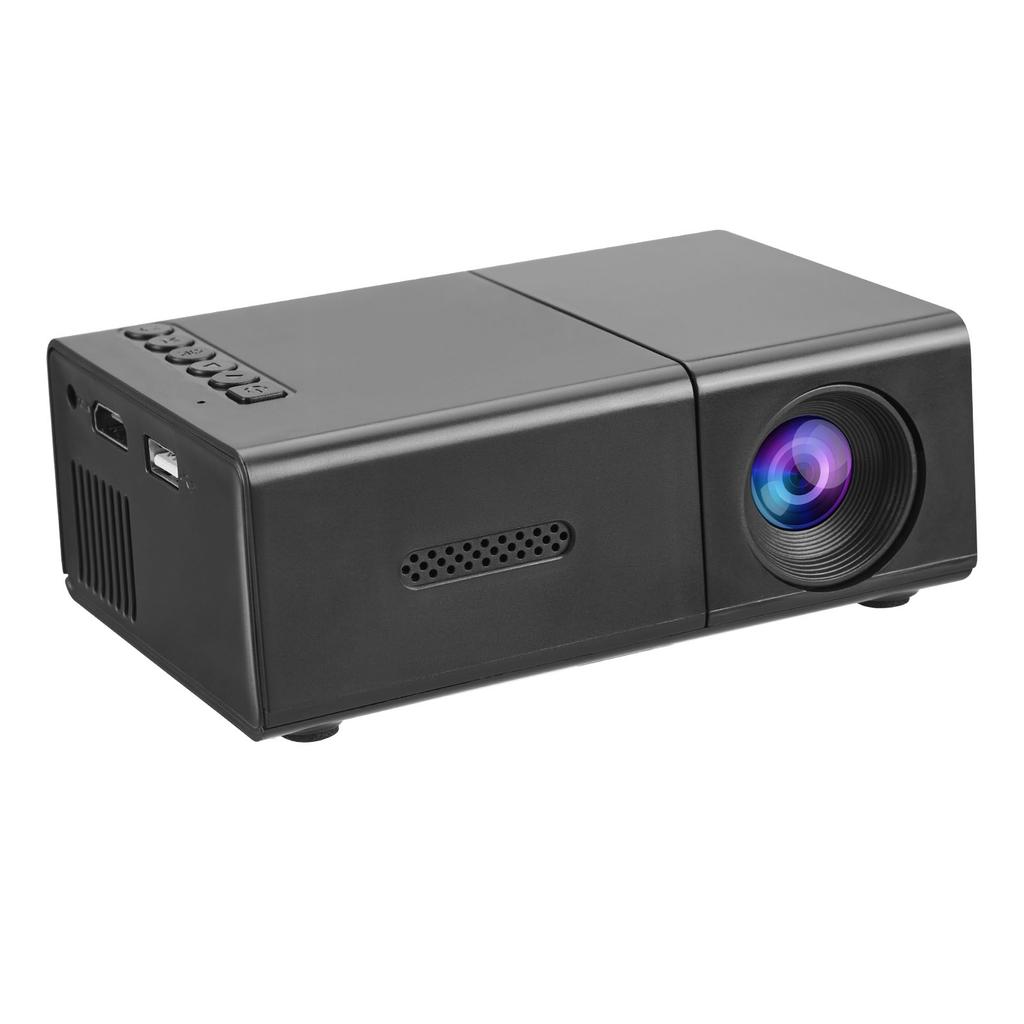 Compact Projector 1080P Adjustable Auto Keystone Correction LED Movie Projector with Stereo Speaker Remote Control for