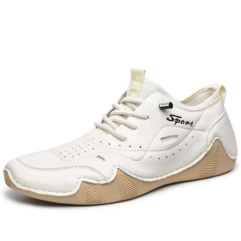 

Men s shoes 2025 new shoes men s trendy shoes spring and summer breathable men s sports and leisure shoes leather soft-soled beanie shoes 45
